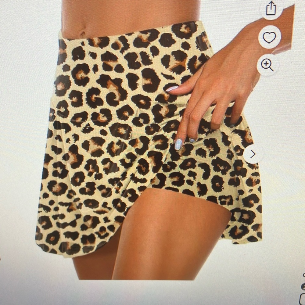 Tennis Skirt shorts also used for yoga, leopard print two extra large